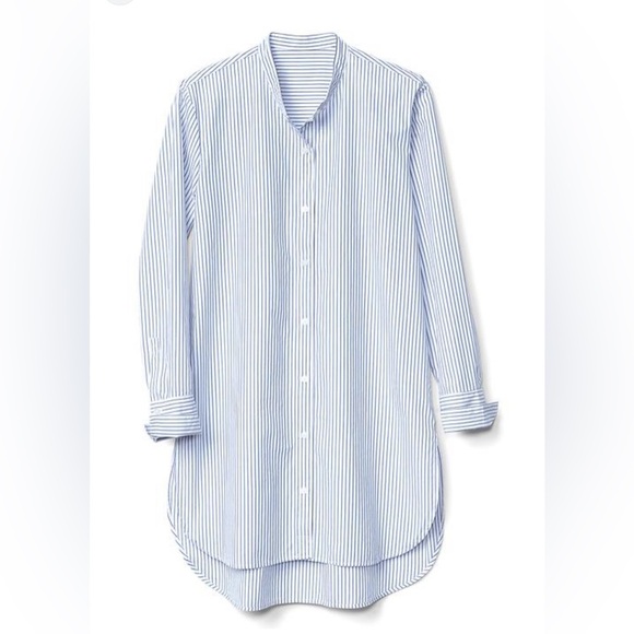 Hi-lo tailored stripe shirt - Picture 1 of 7